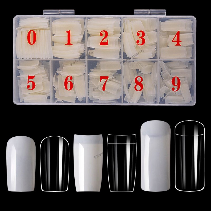500pcs/boxs Nail Tips, French Manicure Tips, Half/Full Cover Fake Nails