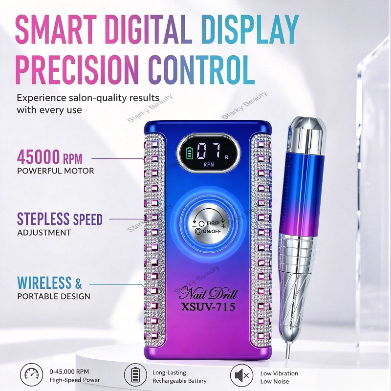 Professional Water Diamond and Non Shaking Hand Nail USB Polishing Machine