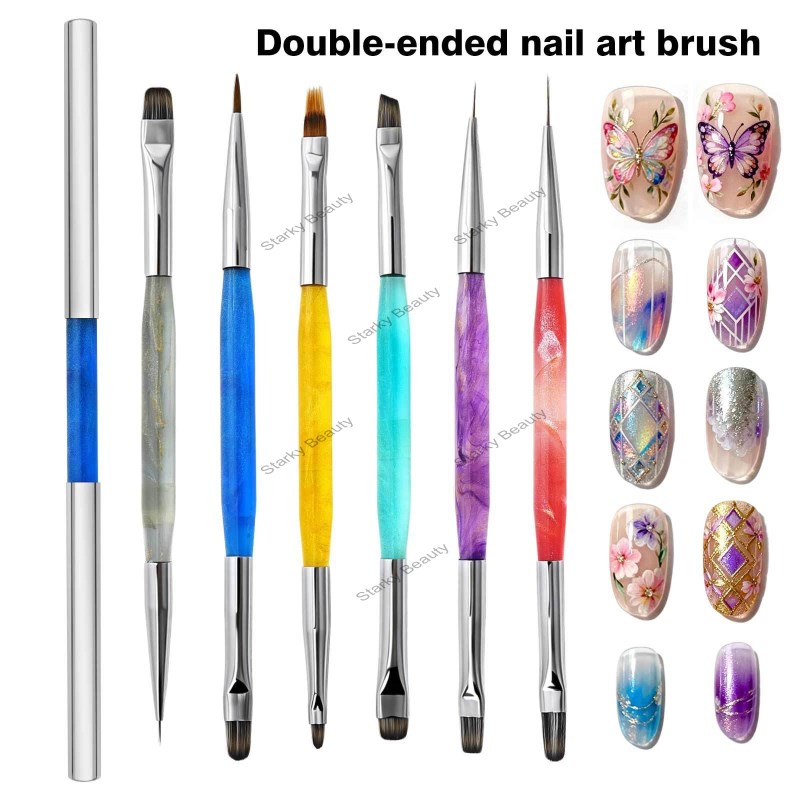 2026 New Nail Double Head Needle Phototherapy Brush Wave Spot Pen Glue Adjustment Pen