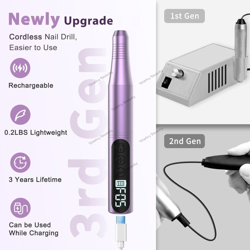 Electric Pen Portable 20000 RPM Nail Trimming, Polishing, and Grinding Machine