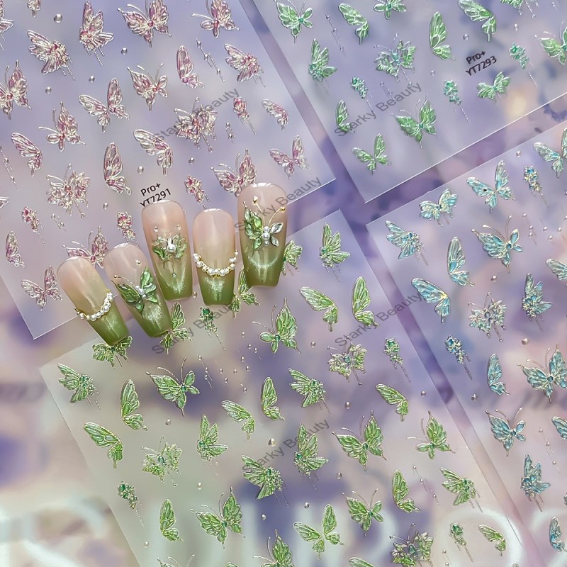 Nail art stickers, butterfly nail art stickers, high-end girl nail art accessories