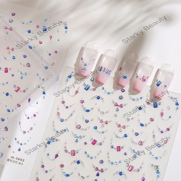 Diamond Gem Nail Art Decal, French Style, Exquisite, Mini Small Gem, Self-Adhesive Nail Decal