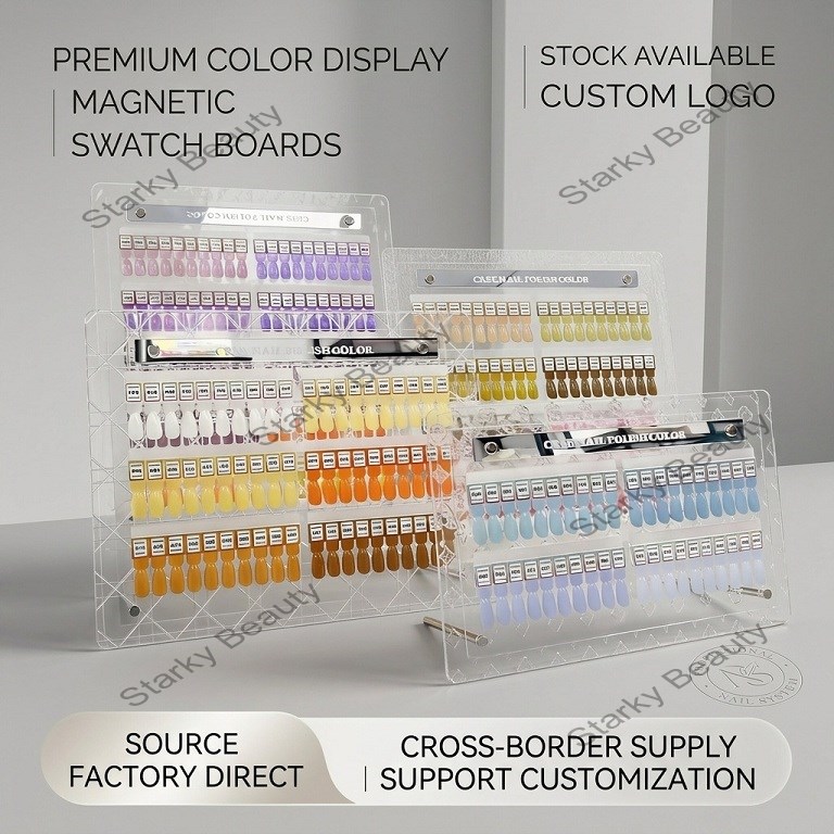 Magnetic Color Comparison Single Panel Nail Display Board Detachable Color Test Sheet Acrylic Displa
