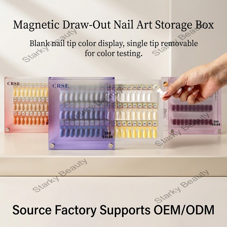 pull-out magnetic suction 300 color acrylic nail art storage box, color display case