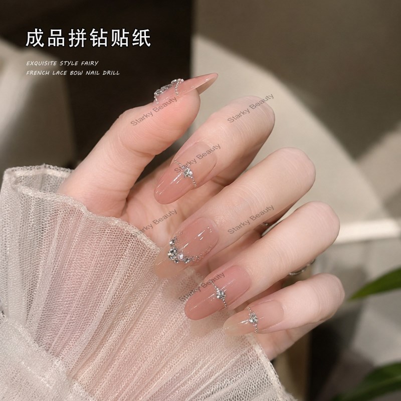 Backglue Light Luxury Diamond Nail Stickers 5A Zircon Love French Stickers Nail Accessories