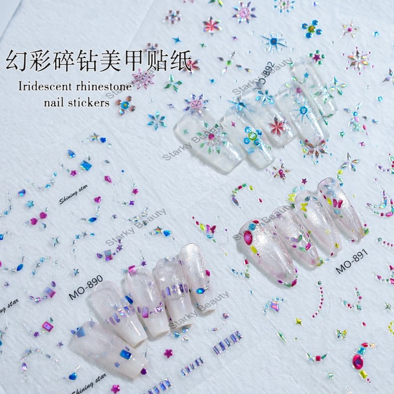 Diamond Nail Stickers Light Luxury Jewelry Broken Diamond French Exquisite Style Mini Small Gemston