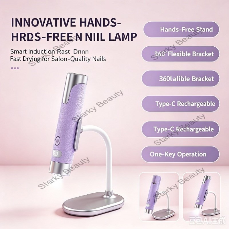 AI Induction Nail Straight Light Portable UV Lamp Battery Baking Lamp With Magnetic Bracket
