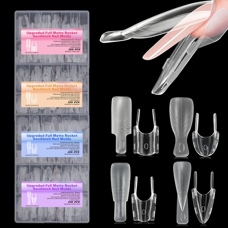 Dual Form Sandwich Nail Forms No Paper Forms Needed For Easy Nail Extensions Top Mold Bottom Mold