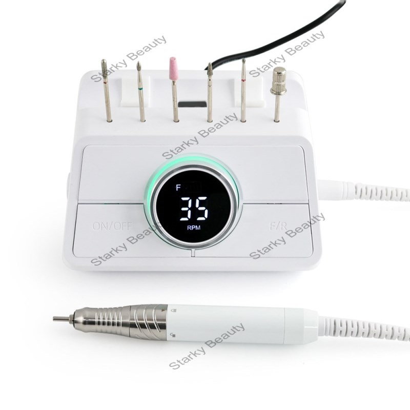 45000 RPM Professional Electric Nail File 85W Brushless Low Noise Portable Nail Equipment With Foot