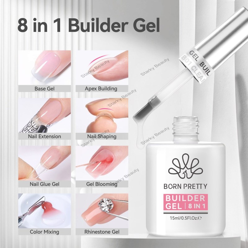 8 in 1 functional gel nail plate adhesive base adhesive extended construction nail gel