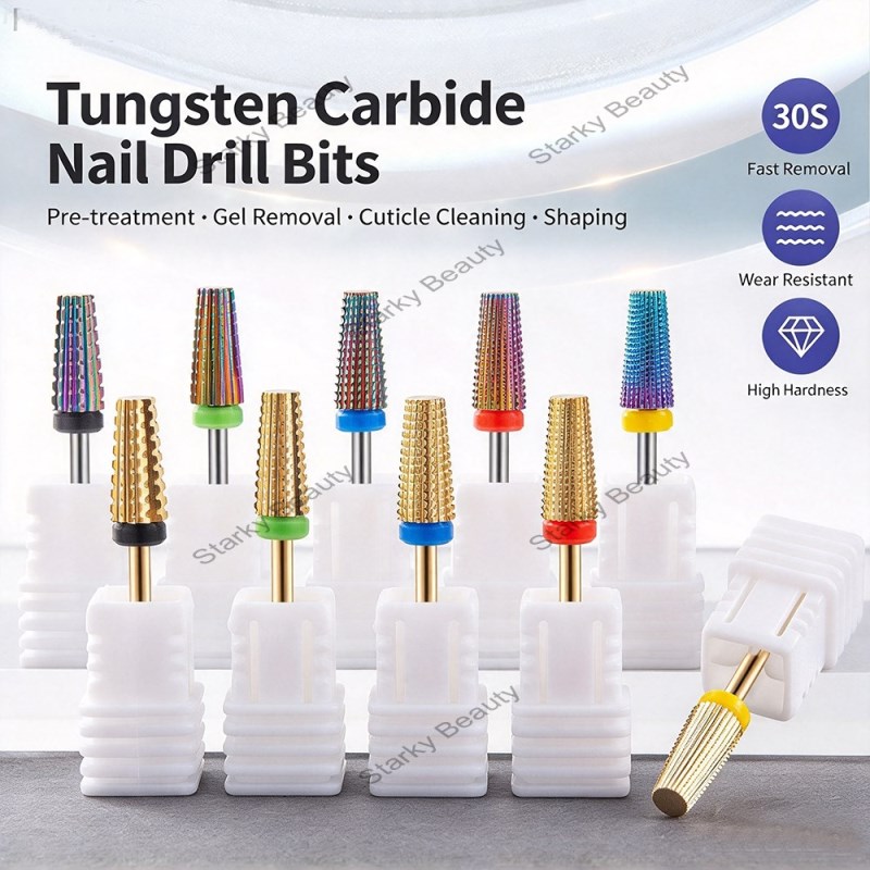 Five in One Nail Tungsten Steel Polishing Bit with Straight Groove Teeth for Quick Removal