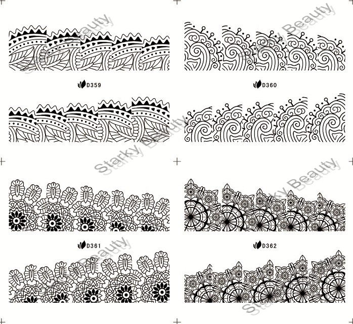 D series lace water sticker