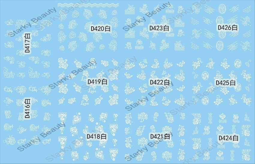 D series lace water sticker