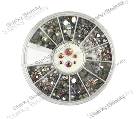 Size-mixed AB color Round Rhinestone