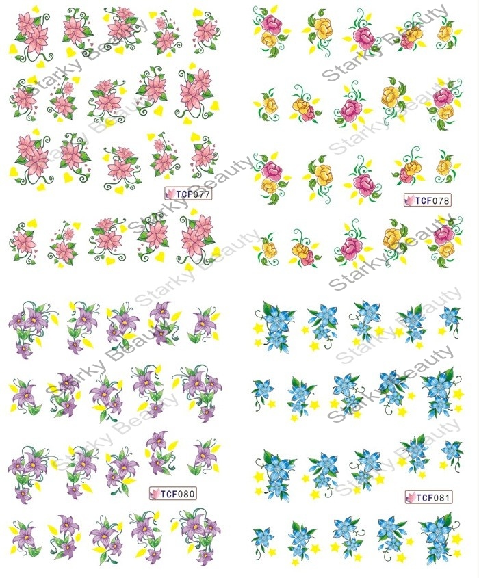 fashional Flowers nail art water transfer sticker