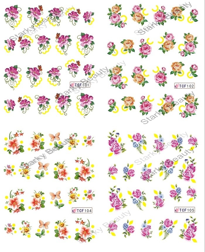 Beautiful Flowers Nail Sticker Water Transfer Nail Art Sticker