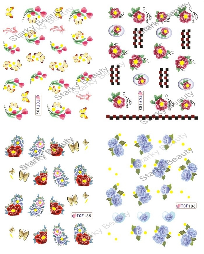 nail art sticker / flower water nail sticker / nail art decals