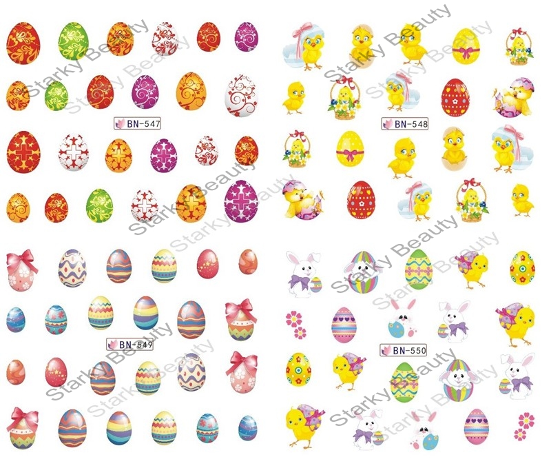 Latest arrival charming and attractive cartoon of Easter nail sticker of water transfer