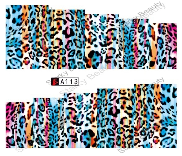 Leopard design water transfer printing nail sticker for nail art