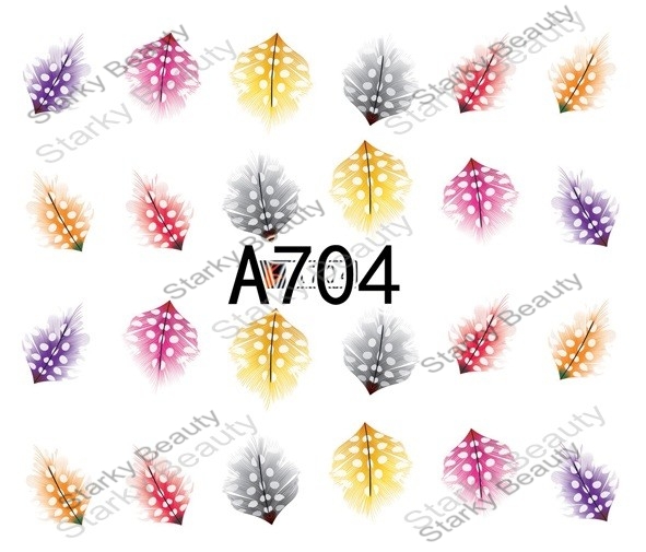 Water Mark UV Gel Beauty Colourful Feather Nail Art Sticker Packing