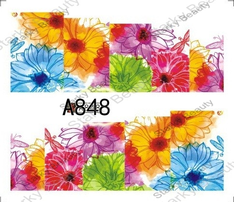 flower Water Nail Art Sticker Pattern Transfer Nail Sticker