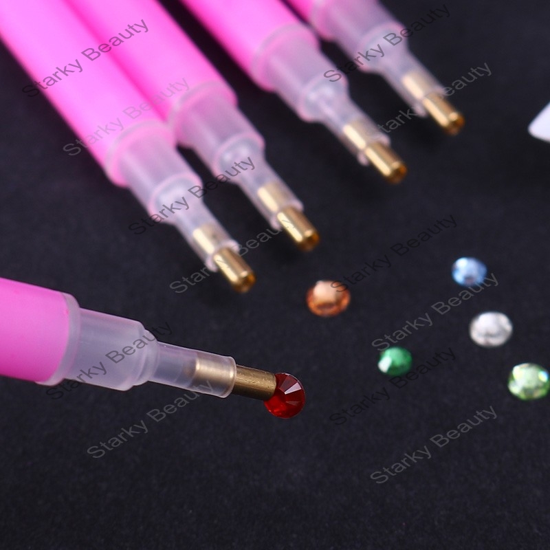 Dual-ended Nail Rhinestone Picker Set Pink Gem Picker Dotting Pen