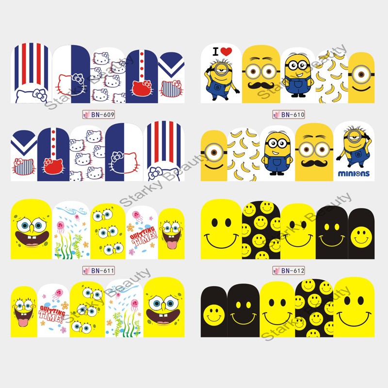 New arriving applique water nail art stickers & decals full cover Decal cartoon pattern