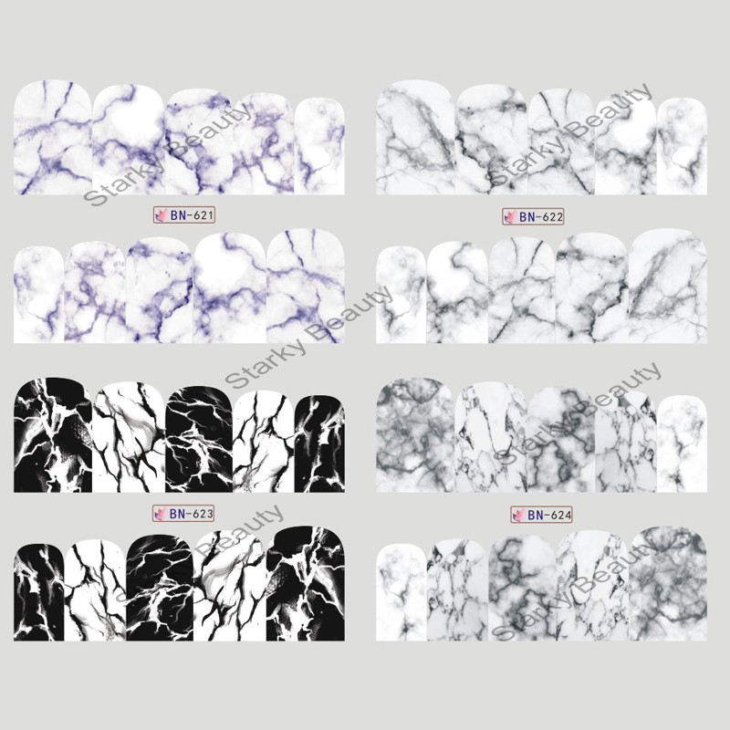 Factory Direct Popular Marble design pattern water decal nail sticker