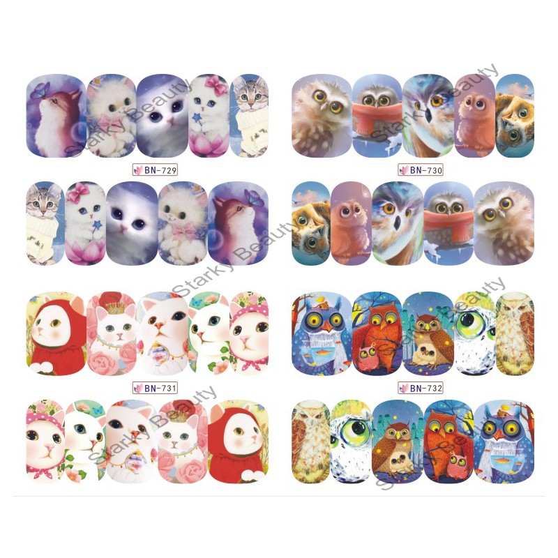 Lovely Water Transfers Nail Sticker Cute Girl Water Nail Sticker Kids Cartoon Water Nail Stickers