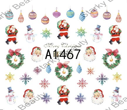 new design Merry Christmas nail decoration Halloween water nail sticker decals