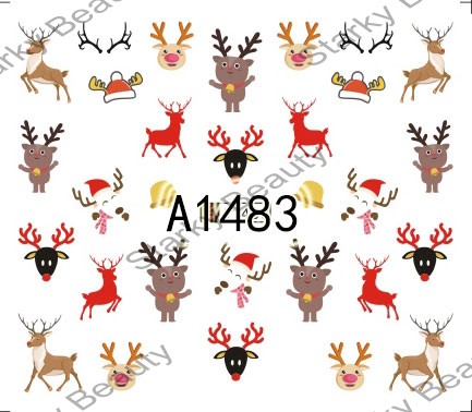 Lovely Christmas patterns! Hot sale Christmas water transfer nail art sticker