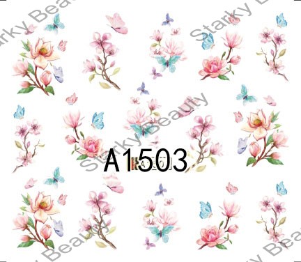 Flower Butterfly Water Transfer Nail Art Stickers For Design