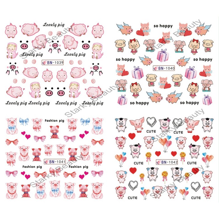 Cartoon Design 2D Nail Sticker Cartoon for Beauty Salon