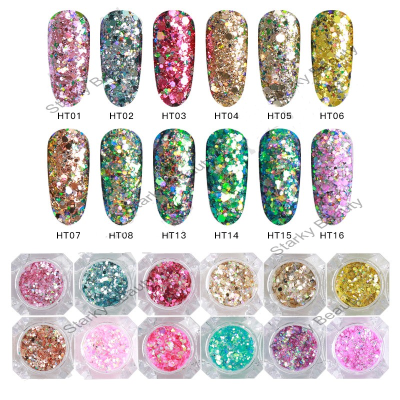 12colors magic nail sequins