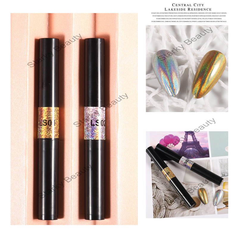 Mutifunction Nail Air Cushion Pen Mirror Chalk Solid Tyrant Gold Pen Shine Sequins Nails Decoration