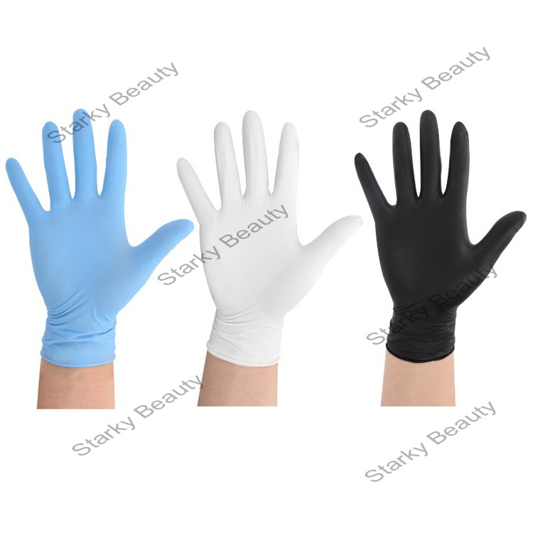 Disposable Black white blue Nitrile Gloves Durable Industrial Manufacturing Tattoo Gloves