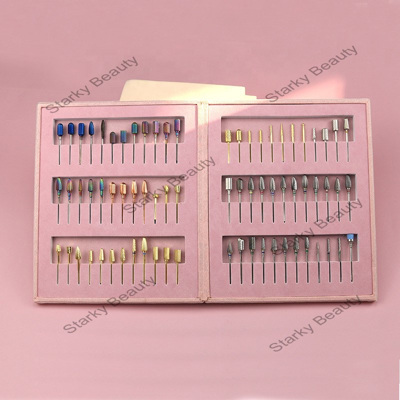 72 hole nail polish drill bits storage box display board jack card