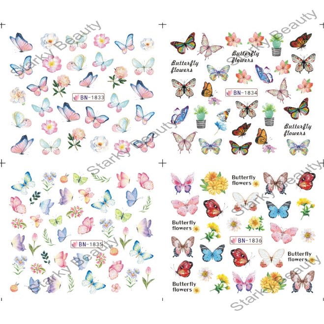 2021 new Butterfly water nail sticker