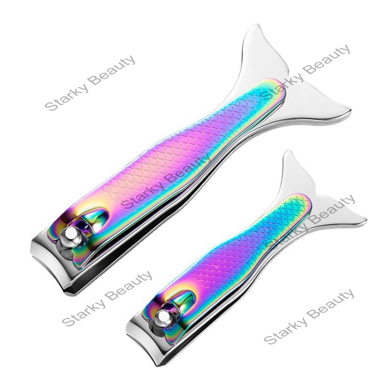 New style nail clippers color titanium nail clippers gradient mermaid nail clippers with file