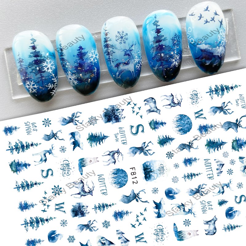 2022 Winter 3d nail art sticker