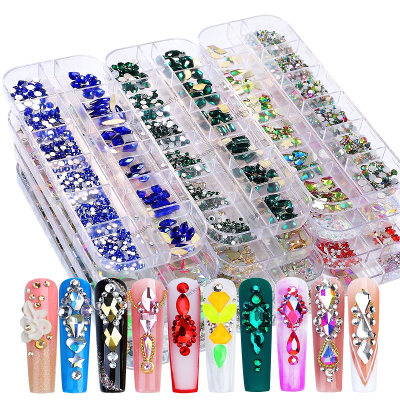 12 grid nail drill special-shaped drill flat bottom rhinestone AB nail jewelry drill