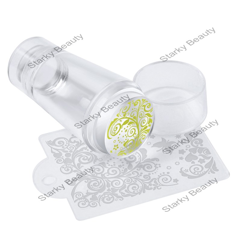 Nail art new transparent double head with silicone seal, transparent print head,