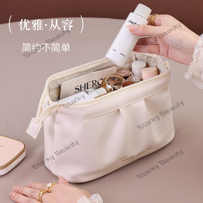 PU Waterproof Makeup Bag Large Capacity Travel Small Handheld Bag