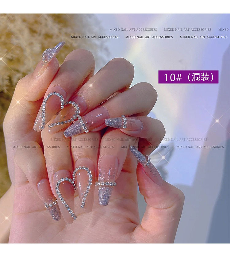 new nail art aurora butterfly love bears bow chain alloy decorations