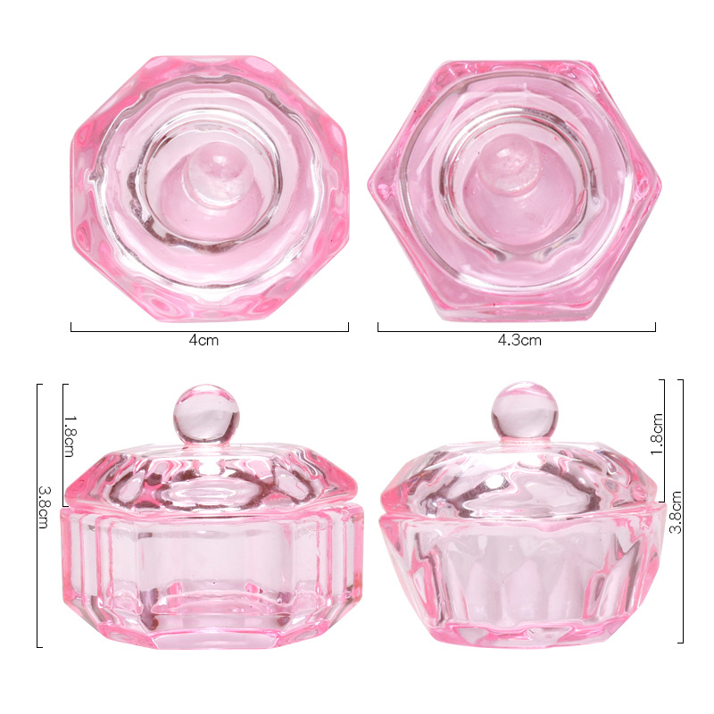 pink nail  crystal dish