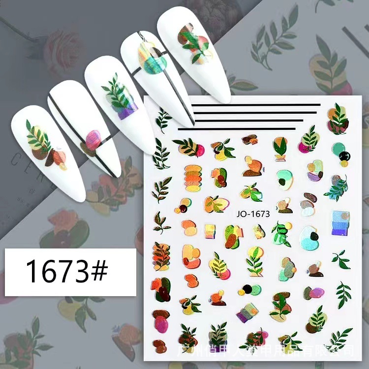 2022 plant series laser nail sticker