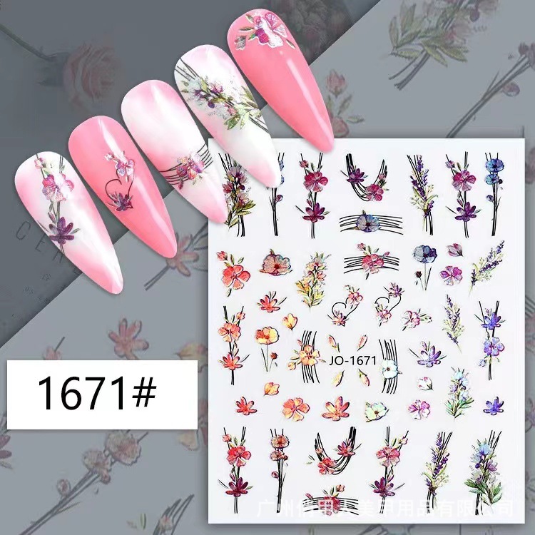 2022 plant series laser nail sticker