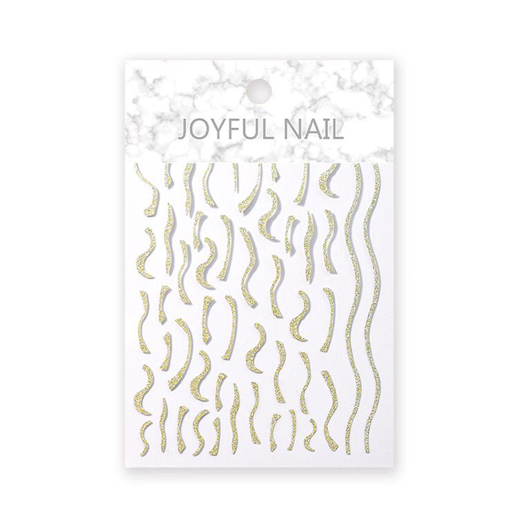 2022 new glitter gold silver liner french nail sticker