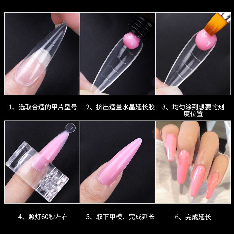 nail art crystal extended nail model no paper fast phototherapy extended nail tips 120 pieces