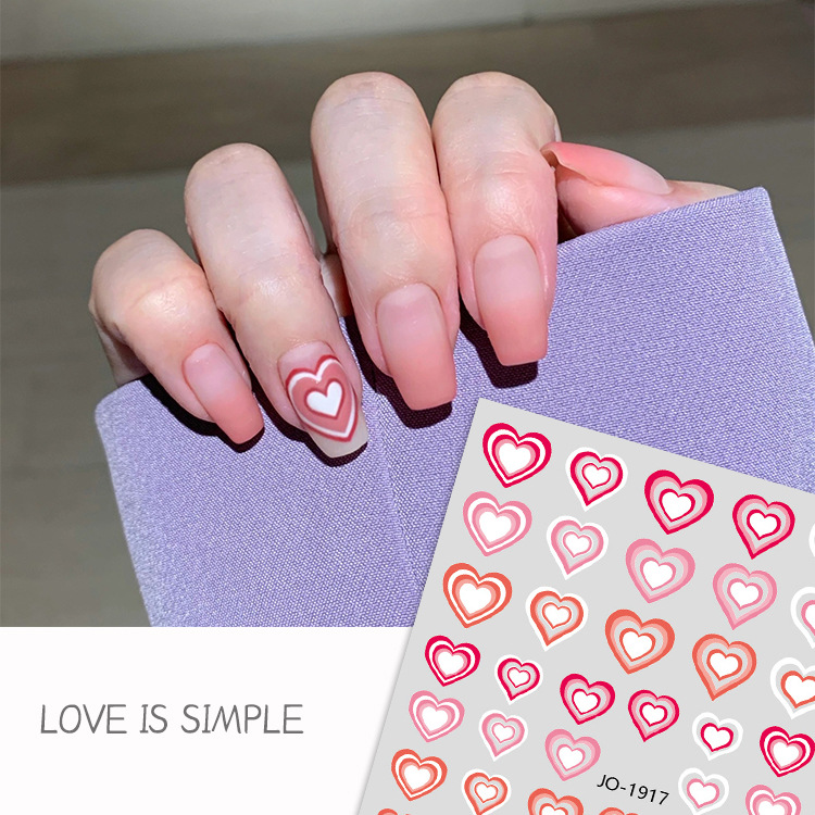 gradient love nail sticker vertigo french love nail sticker